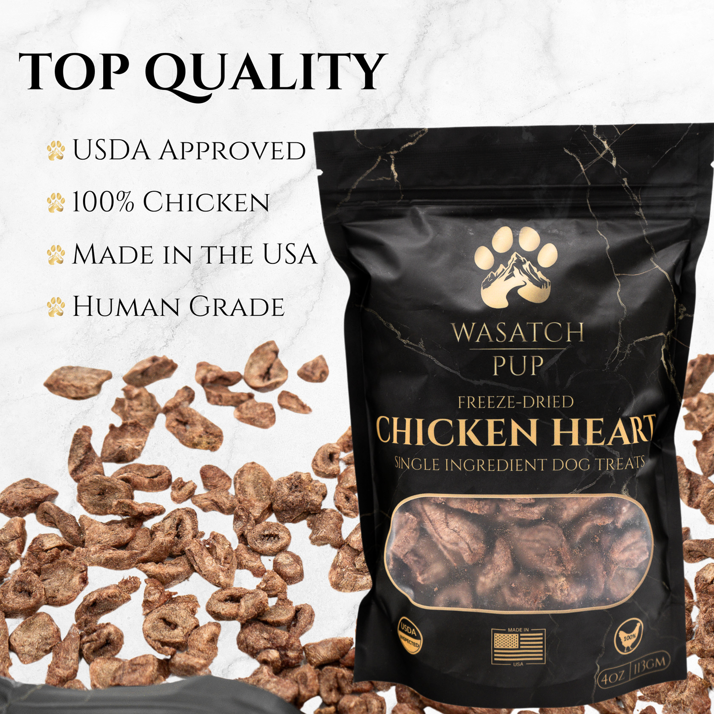 Wasatch Pup - Freeze-Dried Chicken Heart