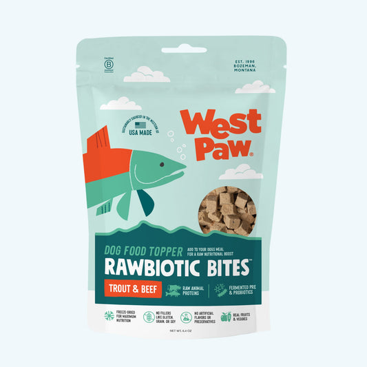 West Paw Rawbiotic Bites Trout & Beef Dog Food Topper