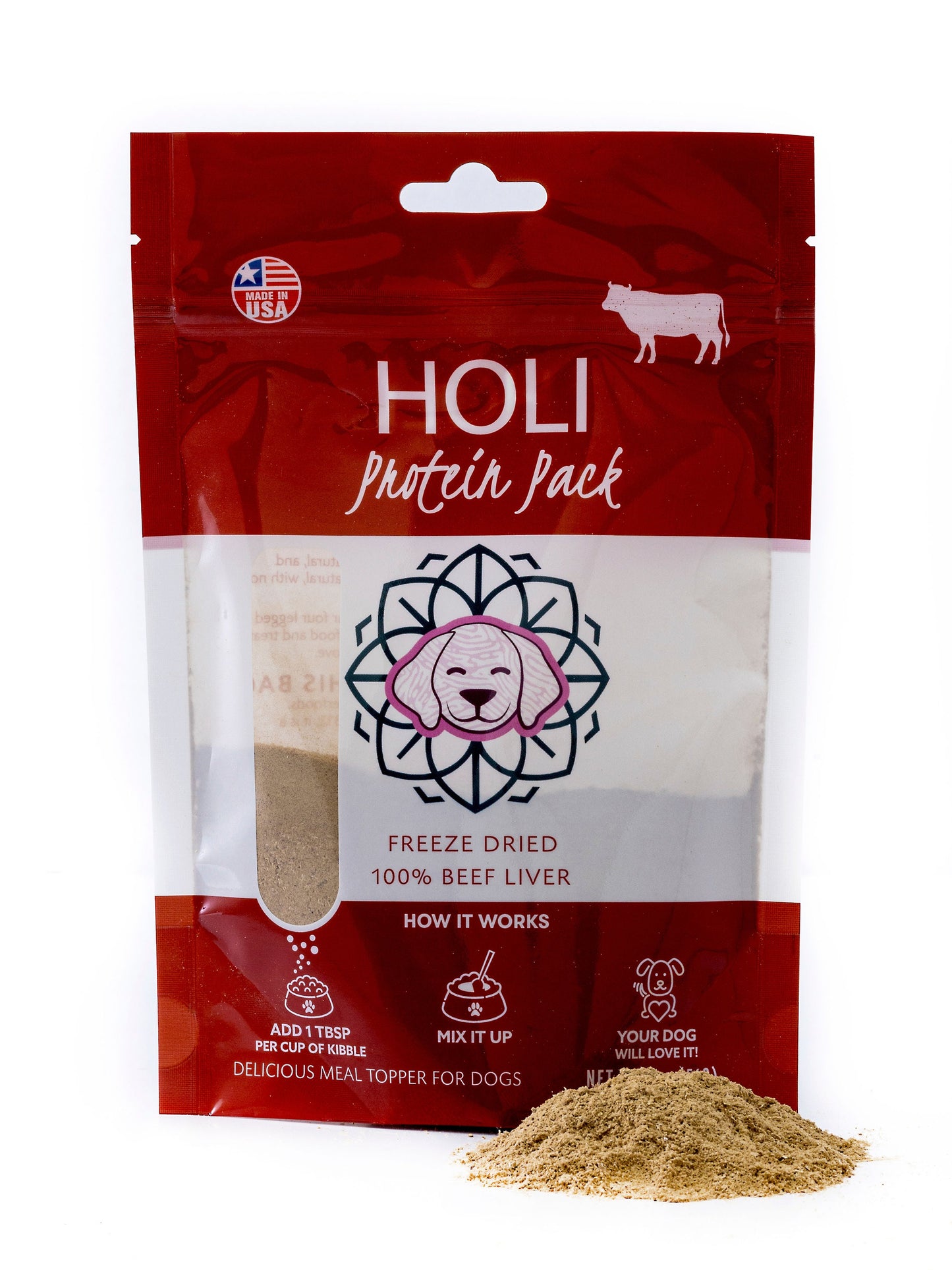 HOLI - Beef Liver Dog Food Topper - Freeze Dried - Single Ingredient