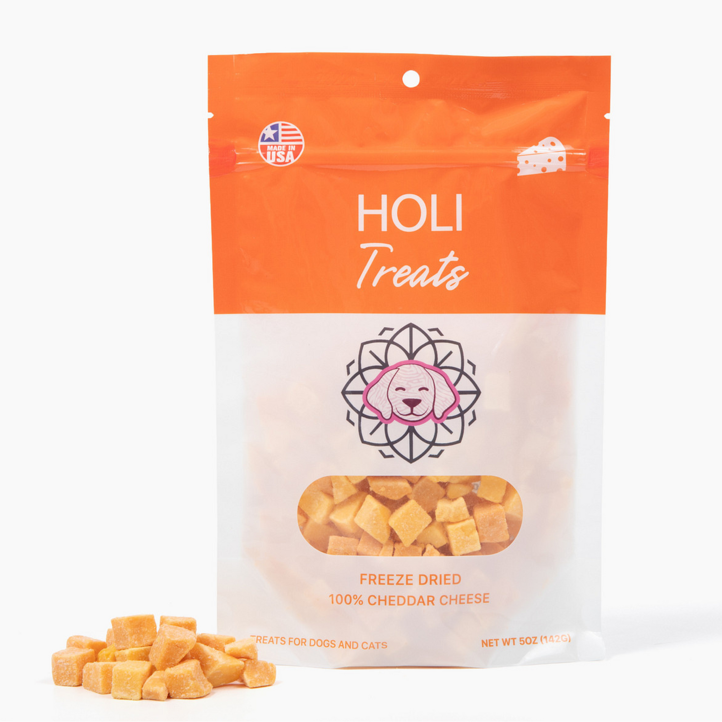 HOLI - Cheddar Cheese Dog and Cat Treats - Freeze Dried - Single Ingredient
