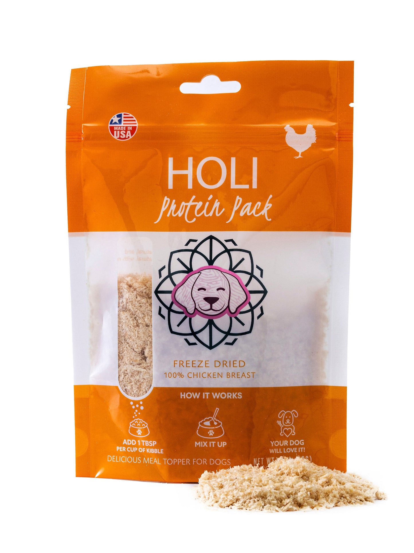 HOLI - Chicken Breast Dog Food Topper - Freeze Dried - Single Ingredient