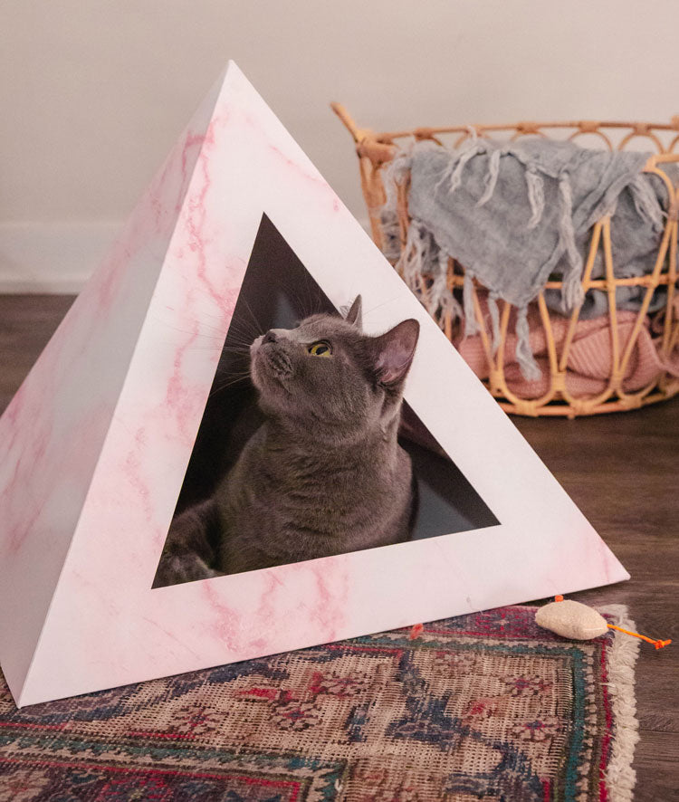 Kitty Kardboard 'Rose Quartz' Cardboard Cat Pyramid