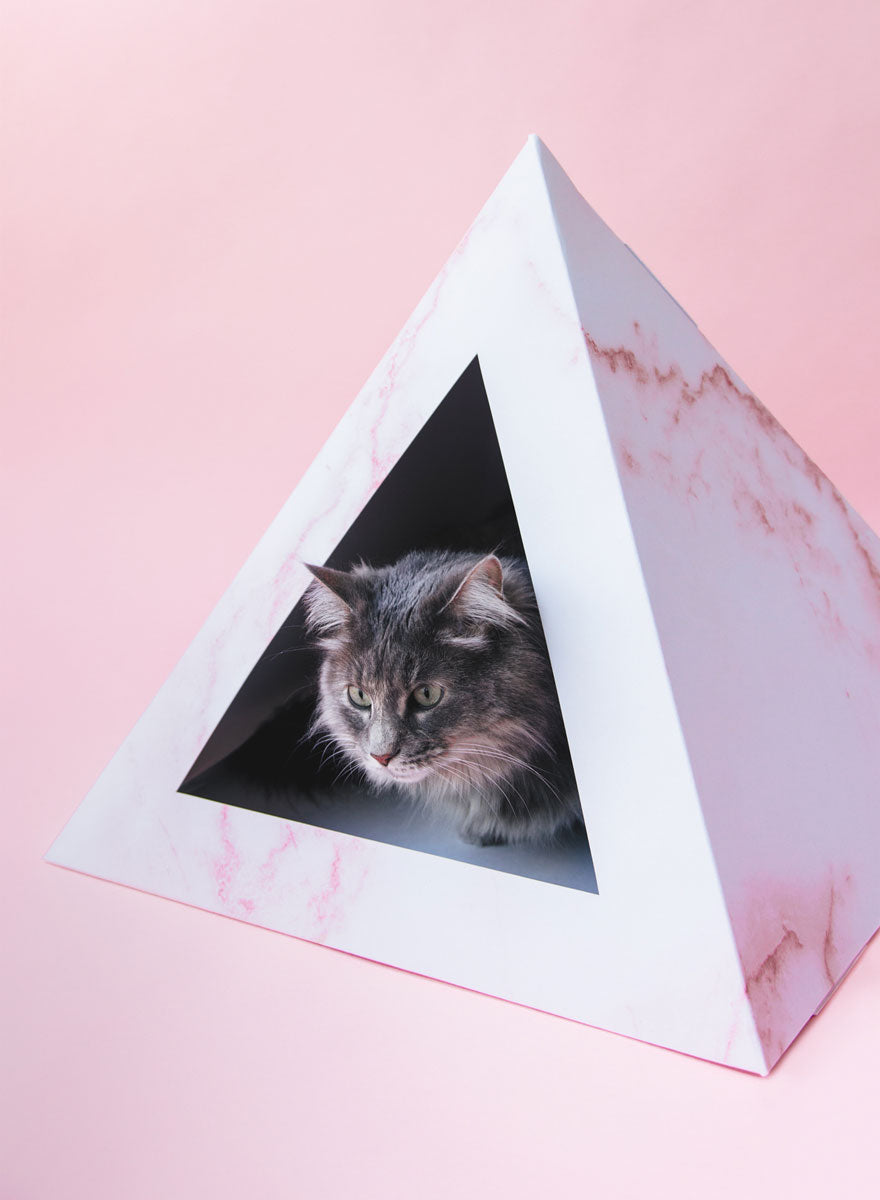 Kitty Kardboard 'Rose Quartz' Cardboard Cat Pyramid