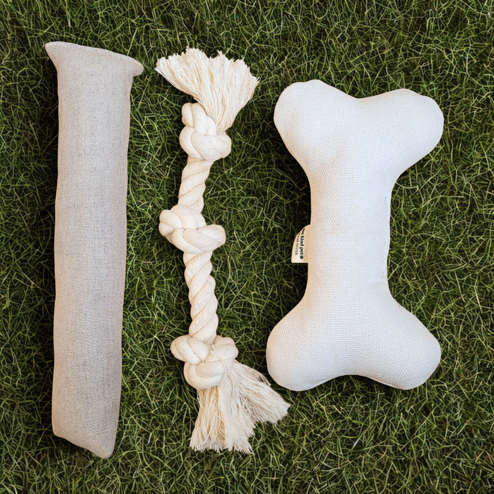 Boba & Vespa - Natural Dog Toy Bundle for Cuddles, Fetch and Tugging - Small to Large Dogs Options | Boba & Vespa
