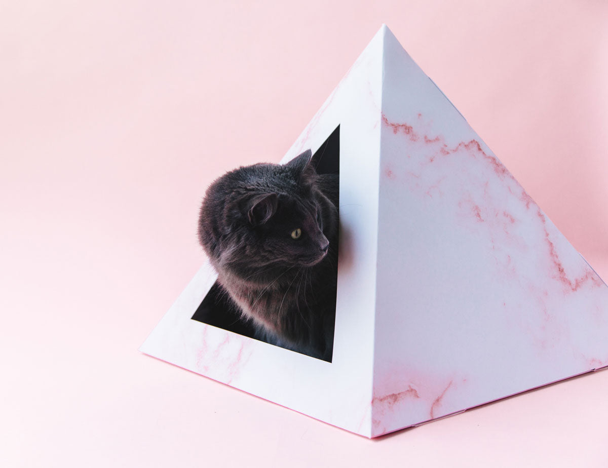 Kitty Kardboard 'Rose Quartz' Cardboard Cat Pyramid