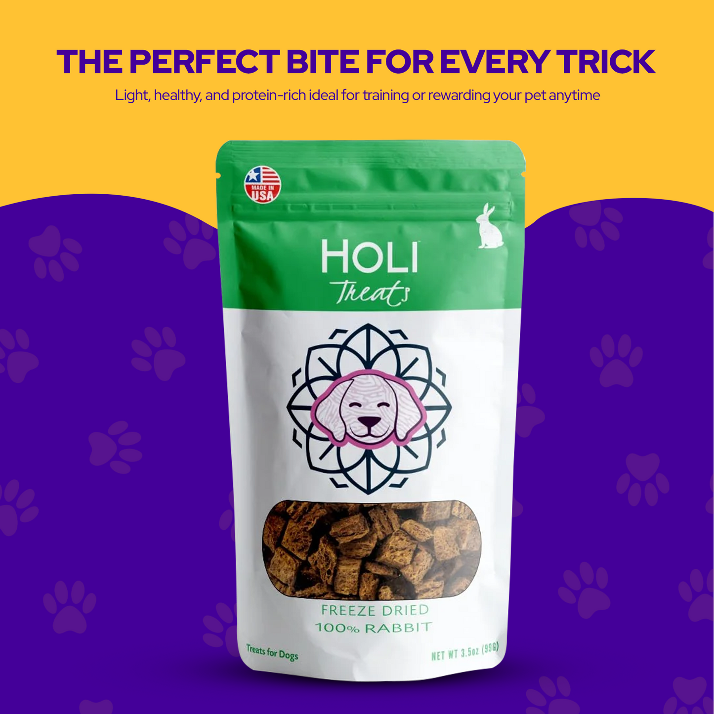 HOLI - Rabbit Dog and Cat Treats - Freeze-Dried - Single Ingredient
