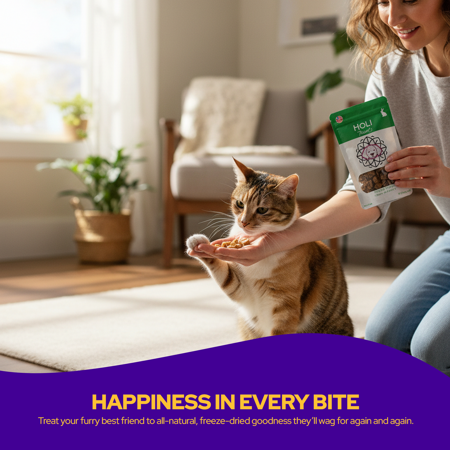 HOLI - Rabbit Dog and Cat Treats - Freeze-Dried - Single Ingredient
