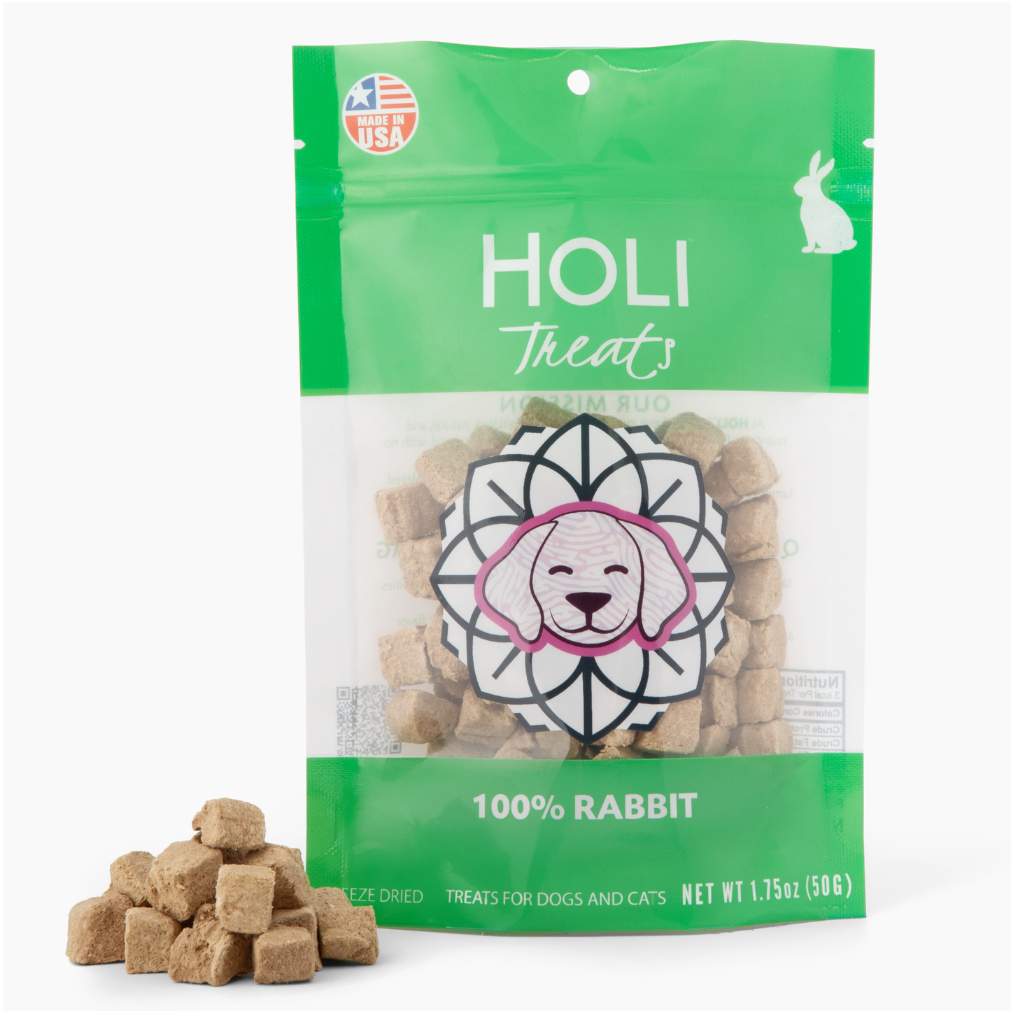 HOLI - Rabbit Dog and Cat Treats - Freeze-Dried - Single Ingredient