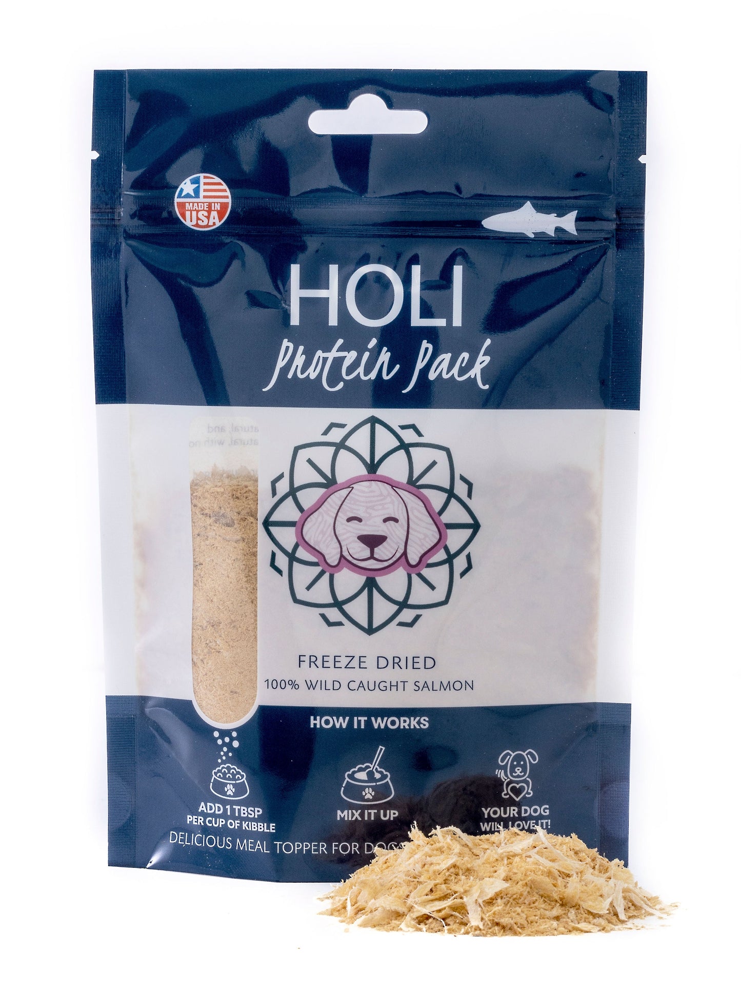 HOLI - Wild Caught Salmon Dog Food Topper - Freeze Dried - Single Ingredient