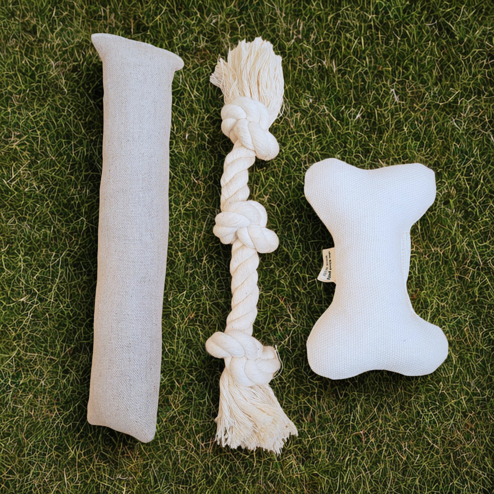 Boba & Vespa - Natural Dog Toy Bundle for Cuddles, Fetch and Tugging - Small to Large Dogs Options | Boba & Vespa